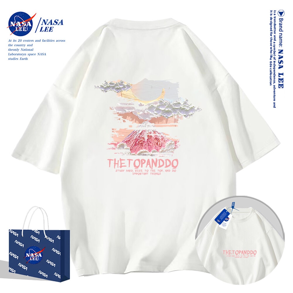 Nasa Áo Thun Khớp Ngắn Tay Nam Nữ Xu Hướng Hè 2024 Phong Cách Mới Rời Cặp Đôi Nửa Tay áo thun nam nữ