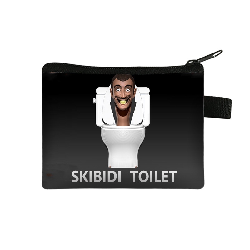 Skibidi Nhà Vệ Sinh Hoạt Hình Trẻ Em Ví Đựng Tiền Xu Móc Khóa Dây Kéo Bảo Quản Dễ Thương