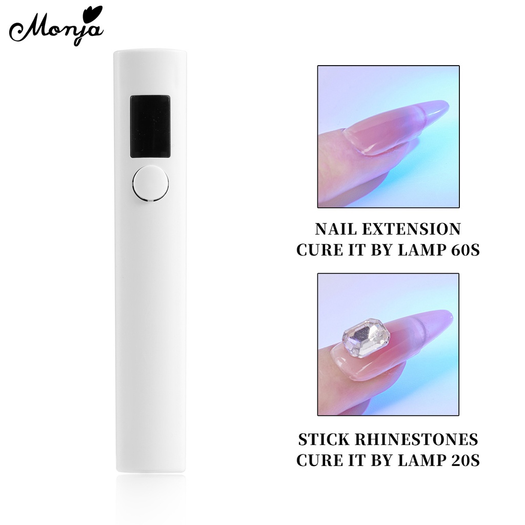 Monja Đèn led uv Sấy Khô Sơn Móng Tay mini Có Màn Hình led Hiển Thị Nhanh Chóng