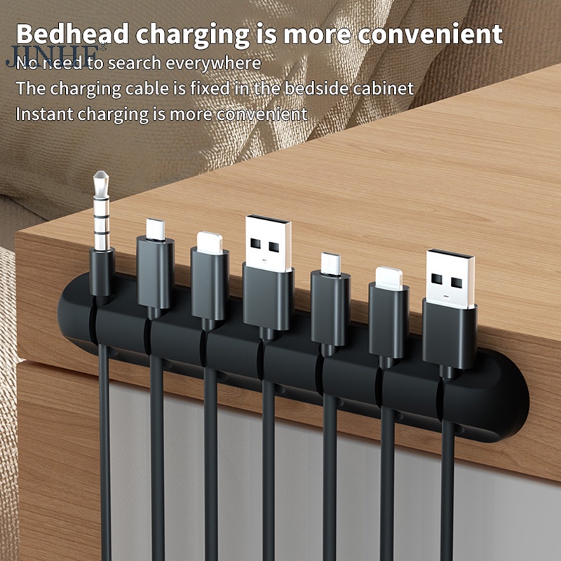 Jinhf Kẹp Silicon Cố Định Dây Cáp usb Linh Hoạt Bảo Vệ Tai Nghe Chuột Bàn Phím