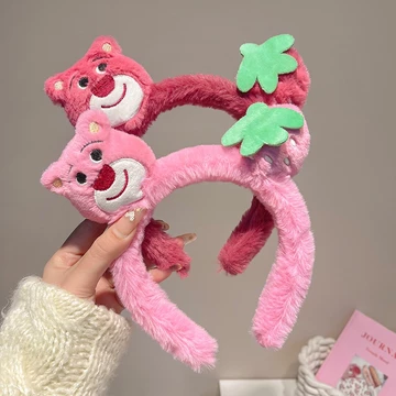 Pitaya Băng Đô Cài Tóc Vải Bông Họa Tiết Gấu Dâu Tây Thời Trang Mùa Hè Cho Nữ/Băng đô trái cây/Băng đô mùa đông/Băng đô thời trang/Băng đô gấu dâu/Băng đô nữ/Băng đô cotton/Băng đô