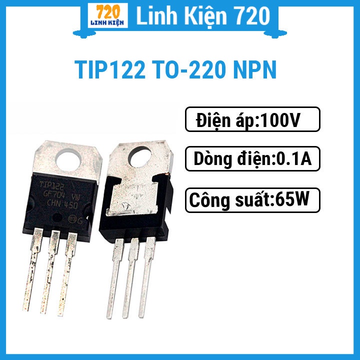 Linh kiện bán dẫn TIP122 TO-220 NPN 100V/5A/65W Darlington Transistor ...