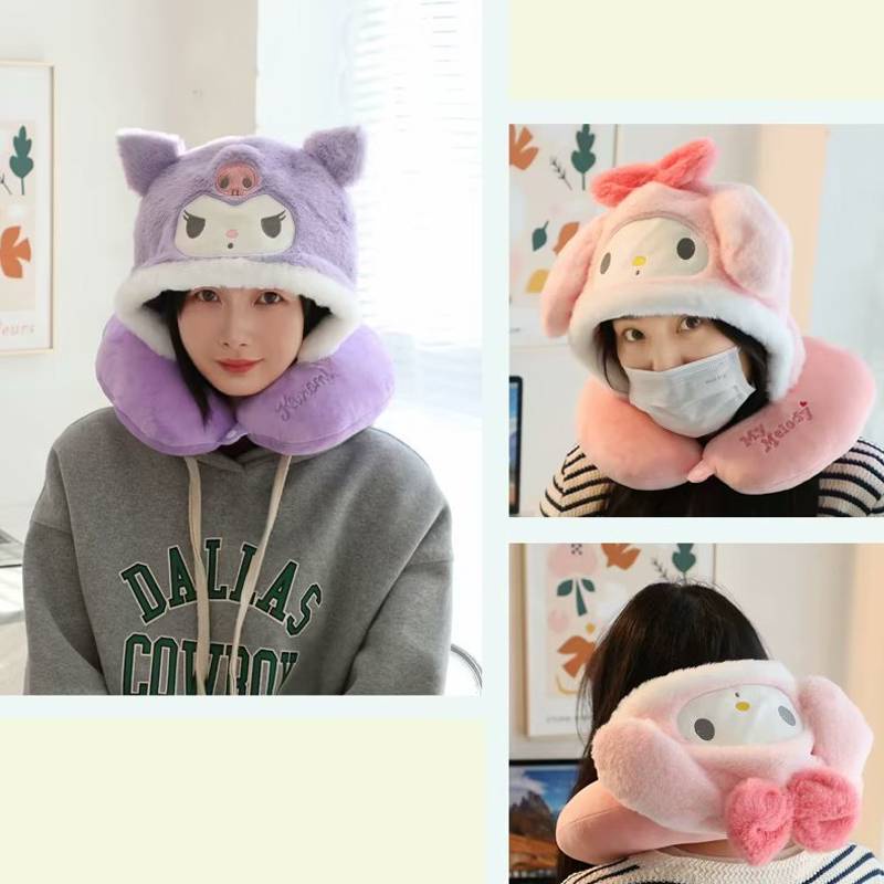 BH2 Sanrio Kuromi Lotso Stitch Hoạt Hình Dễ Thương Với Gối Cổ Hình Chữ U Xe Du Lịch Văn Phòng Ngủ Gối Hình Chữ U HB2