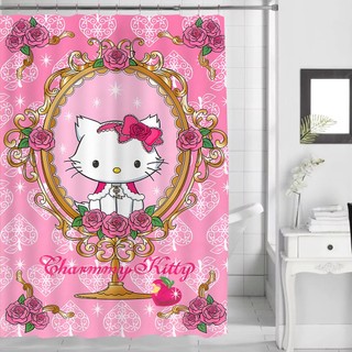 Hello Kitty Polyester Chống Thấm Nước Rèm Tắm Trang Trí Phòng Tắm Rèm Tắm Vải Có Móc