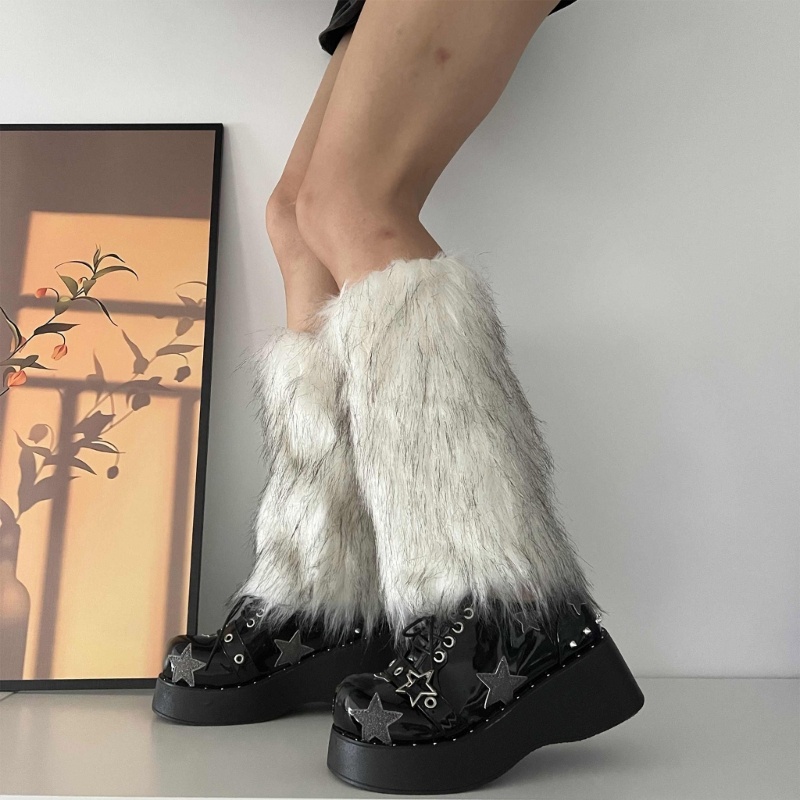 Trang phục nữ lông thú giả fuzzy, giữ ấm cho chân và tay