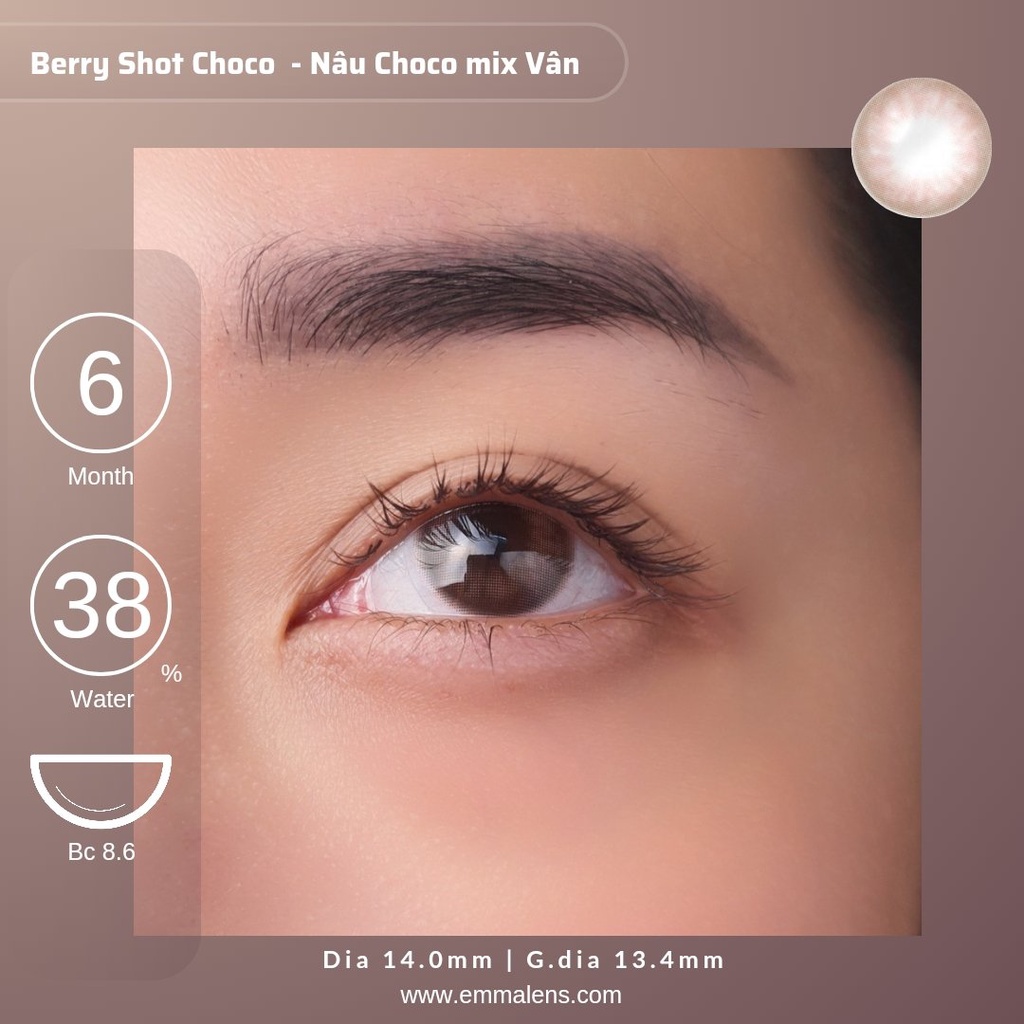 Kính áp tròng Berry Shot Choco | Lens Nâu choco | Emma Lens