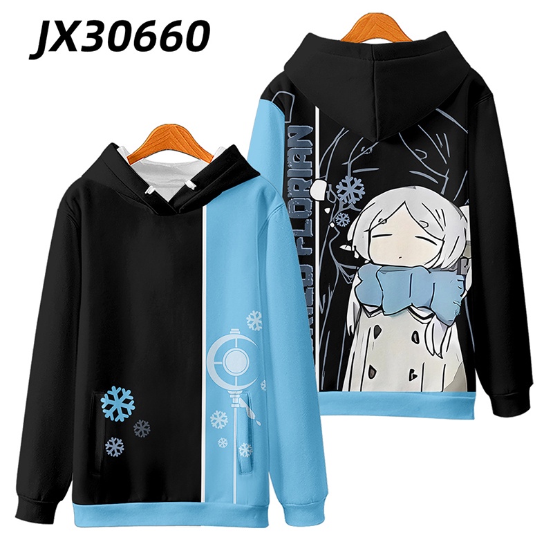 Frieren Beyond Journey 's End Áo Khoác Anime Áo Cosplay Unisex Dài Tay Top Cổ Tròn 3D Chui Đầu Plus Kích Thước