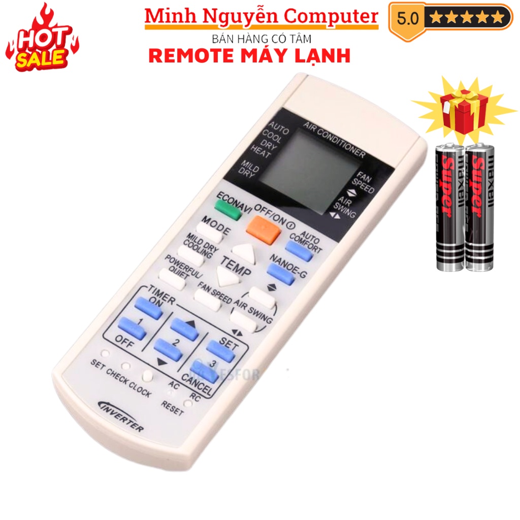 Điều khiển điều hòa Panasonic Mã 09 Inverter 2 chiều, remote máy