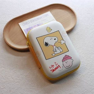 Túi Đựng Tai Nghe Dây Cáp Sạc Sức Chứa Lớn Chống Nước In Hình Snoopy Dễ Thương