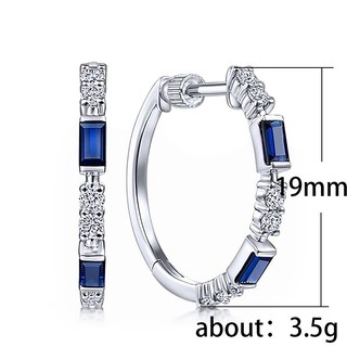 Bông Tai Mạ Bạc 925 Đính Đá Sapphire Đơn Giản Thời Trang Cho Nữ