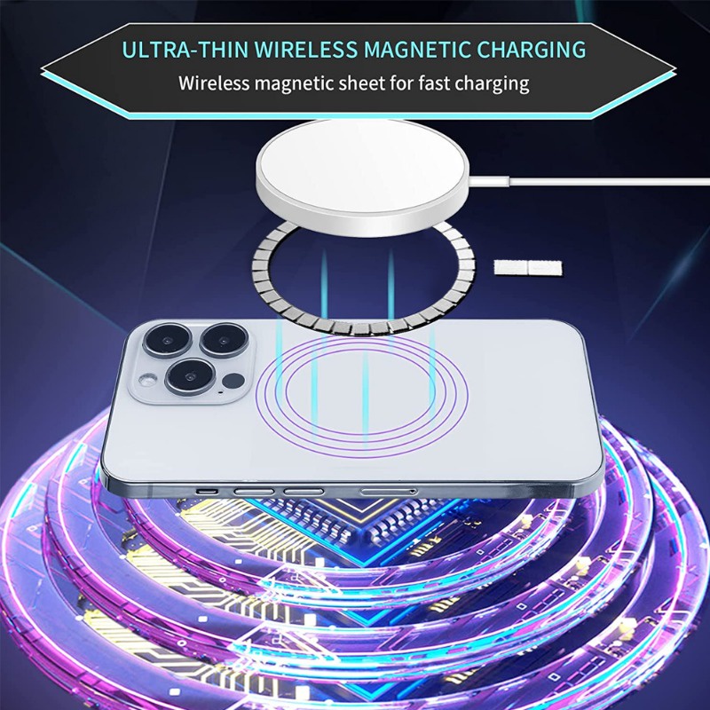 Vòng Nam Châm Dán Trang Trí Xe Hơi Bằng Kim Loại Tiện Dụng ​Đế Sạc Không Dây Siêu Mỏng Có Nam Châm Hít Cho Iphone 15 Pro ​Giá Đỡ Điện Thoại Dạng Nhẫn Đeo Tay Tiện Dụng Cho Xe Hơi