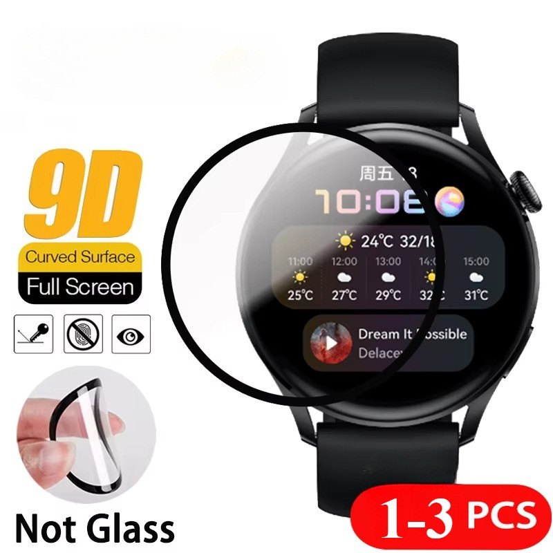 1-3 Chiếc 3D Kính Cường Lực Cho Huawei Watch Ultimate GT Rummer Cyber Active GT5 GT4 GT3 GT2 GT2e Pro SE Porsche 46mm 42mm 43mm 41mm Chống Trầy Xước waterproo Bảo Vệ Màn Hình Đồng Hồ