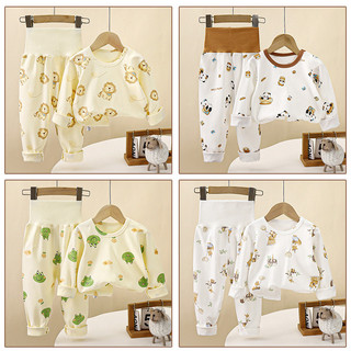 (3m-6Y) Bộ đồ ngủ lưng cao cho bé trai bé gái Bộ đồ ngủ Cotton dài tay dài tay