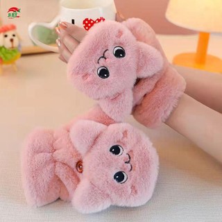Găng tay thời tiết lạnh dành cho nữ Găng tay nửa ngón tay ấm áp có thể chuyển đổi cho mèo đáng yêu