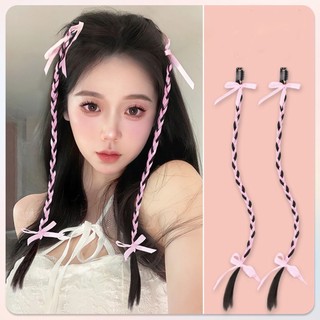Tóc Giả Tết Lọn Nhỏ Thắt Ruy Băng Có Kẹp Bấm, Tóc Tết Y2K Phong Cách Hàn Quốc (Giá 1 Lọn) HaminStore