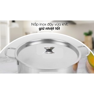 Bộ nồi inox Hilogi 3 cái dùng được bếp từ size 24 18 16 cm chống gỉ , nấu được trên bếp từ và mọi loại bếp