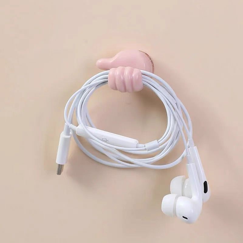 Bộ 1/10 Móc Dán Treo Dây Cáp Mẫu Bàn Tay Ngộ Nghĩnh Có Keo Dán Mặt Sau