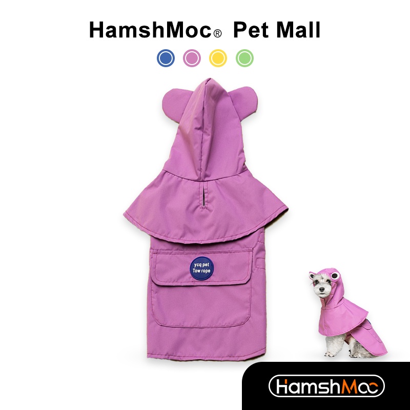 HamshMoc Chống Nước Chó Áo Mưa Di Động Thú Cưng Áo Mưa Nhẹ Thoải Mái Cho Chó Mưa Poncho Chống Gió Có Mũ Trùm Đầu Thú Cưng Essentials