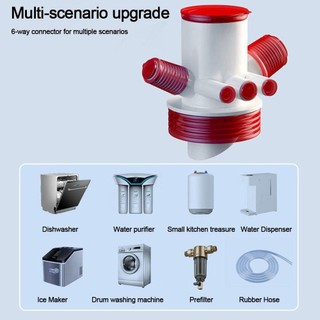 Bộ chuyển đổi ống bồn rửa JKDESIGN, nhánh cống thoát gọn gàng, vòng niêm phong đa chức năng, nối máy rửa chén/máy giặt