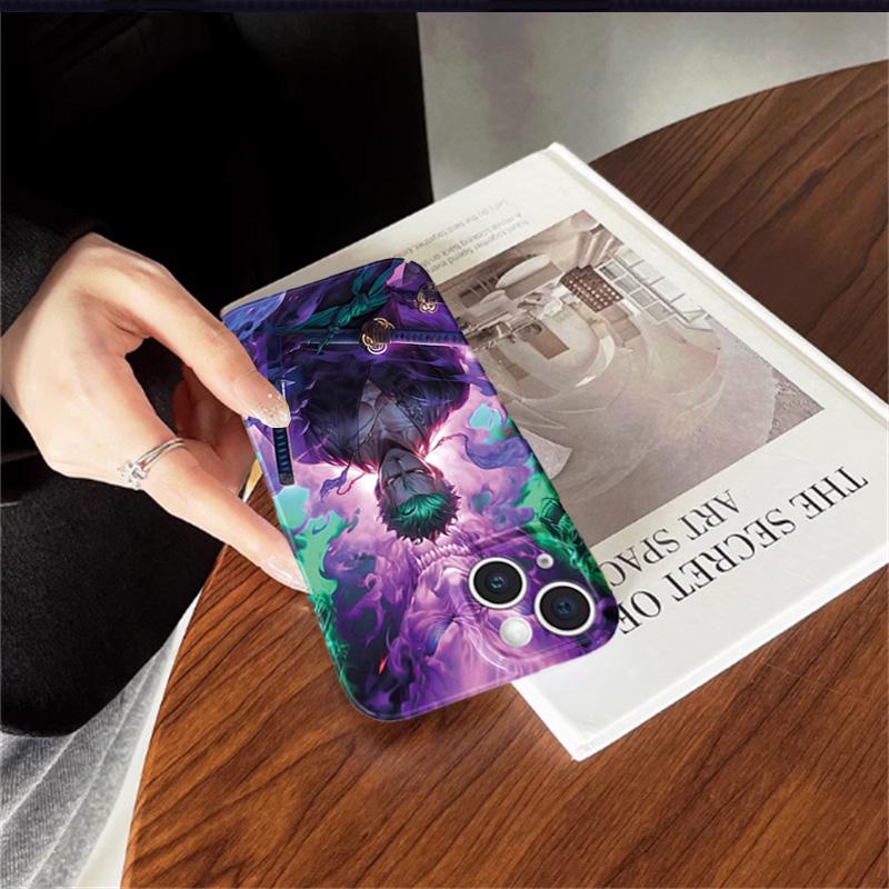 Anime One Piece Green Zoro Phim Hoạt Hình Bóng Cứng Acrylic Chất Lượng Cao Ốp Lưng Điện Thoại Tương Thích Cho iPhone 16 15 14 13 12 11 Pro Max Mini Plus Vỏ Bảo Vệ Toàn Diện Vỏ Chống Sốc