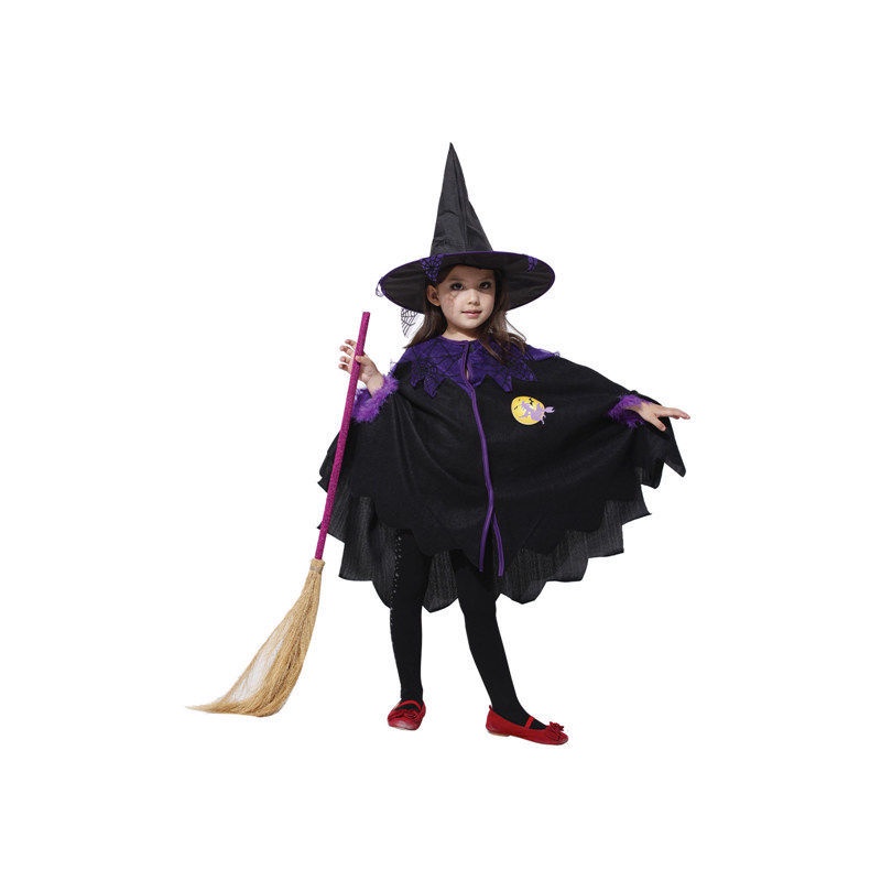 Đầm Hóa Trang halloween Nhân Vật Phù Thủy Dễ Thương Cho Bé