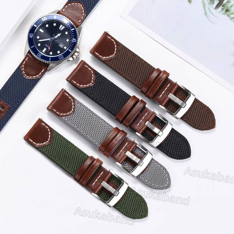 Dây Đeo Đồng Hồ Bằng Vải denim Và Da Thật 20mm 22mm y2k Tháo Gỡ Nhanh Phong Cách Cao Bồi Cổ Điển Cho Nam Và Nữ
