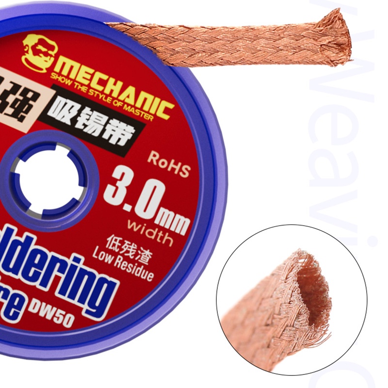1 Chiếc Cơ Khí DW50 1.5m Chiều Dài Desoldering Đồng Bím Dây Hàn Wick Dây Hàn Tẩy Cho PCB Chip Mạch Sửa Chữa