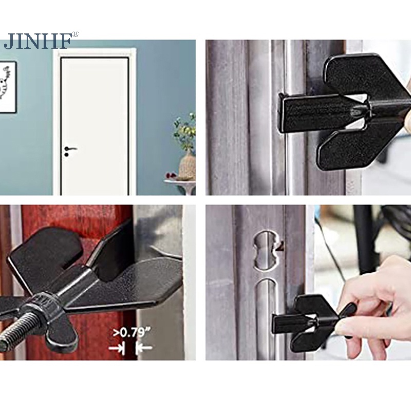 Khóa cửa JINHF An ninh cho du lịch | Nút chặn hạng nặng | Cửa khách sạn Jammer Khóa an ninh gia đình Chốt ngoài HOT