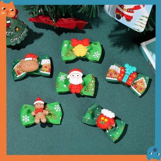 Giáng Sinh Mới Thú Cưng Kẹp Tóc Thú Cưng Giáng Sinh Phụ Kiện Thú Cưng BB Kẹp Mèo Chó Mũ Yorkshire Maltese Gấu Giáng Sinh Phụ Kiện Tóc