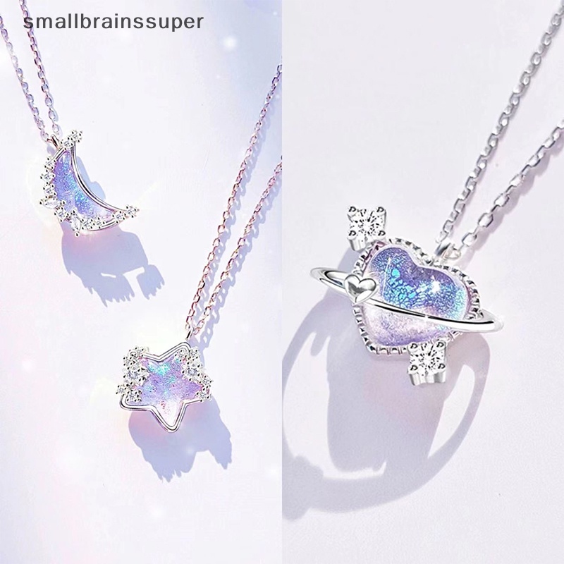 Smallbrainssuper Vòng cổ Mặt Hình Ngôi Sao Mặt Trăng Pha Lê Thanh Lịch Cá Tính Cho Nữ sbs