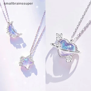 Smallbrainssuper Vòng cổ Mặt Hình Ngôi Sao Mặt Trăng Pha Lê Thanh Lịch Cá Tính Cho Nữ sbs