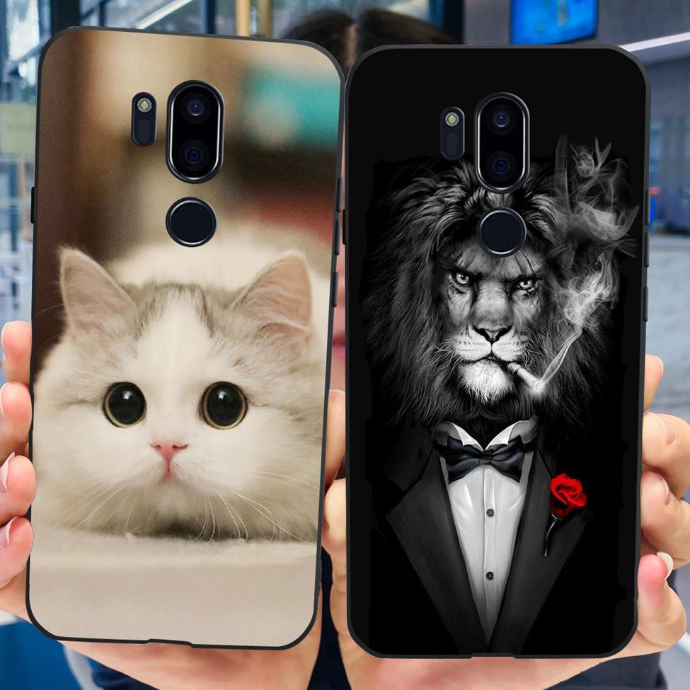 Bao Da Điện Thoại Chống Sốc Họa Tiết Hoa Và Mèo Cho lg g7 thinq g710em Esthetic lgg7 thinq Ốp