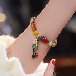 Vòng Tay Chuỗi Hạt Màu Kẹo Hình Ngôi Sao Trái Tim Phong Cách Trung Hoa