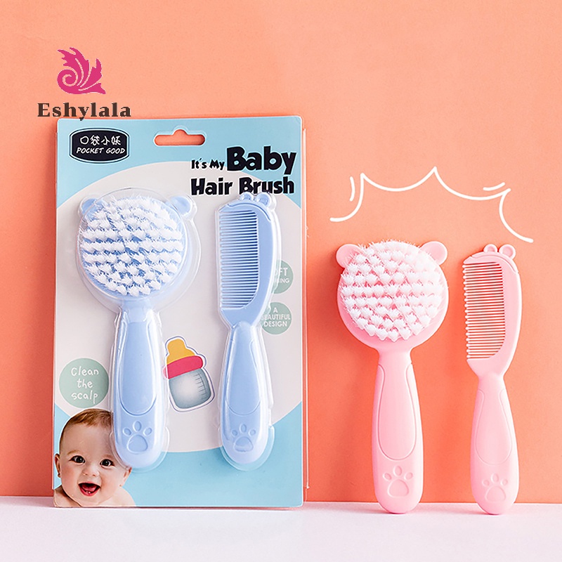2 Chiếc Lược Chải Tóc Cho Bé Di Động Sơ Sinh Tập Đi Nylon Mềm Lược Massage Bộ Đồ Dùng Chăm Sóc Tóc Cho Bé [MỚI]