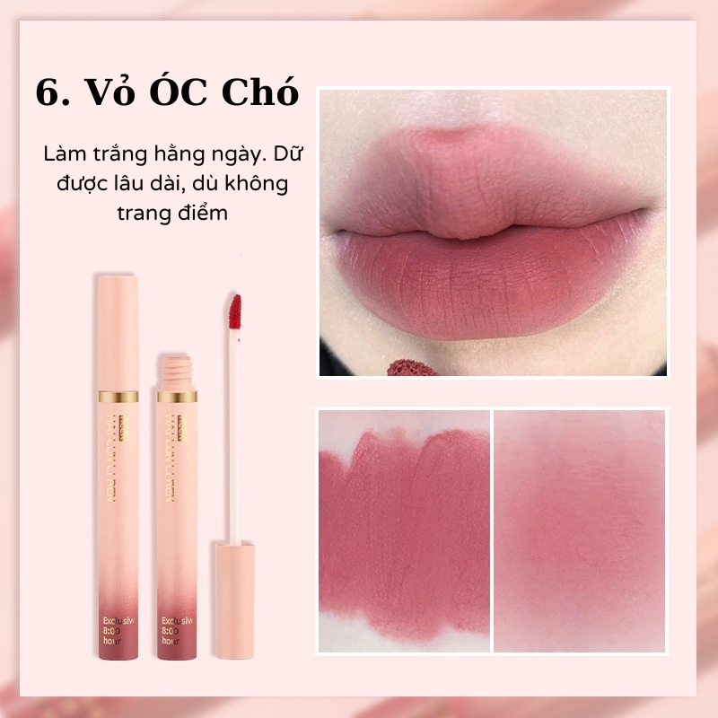 Son Kem Dạng Ống Son Lì Làm Trắng Kháng Nước Lâu Trôi Son Dưỡng Ẩm 6 Màu Sắc Làm Cho Đôi Môi Mềm Mịn
