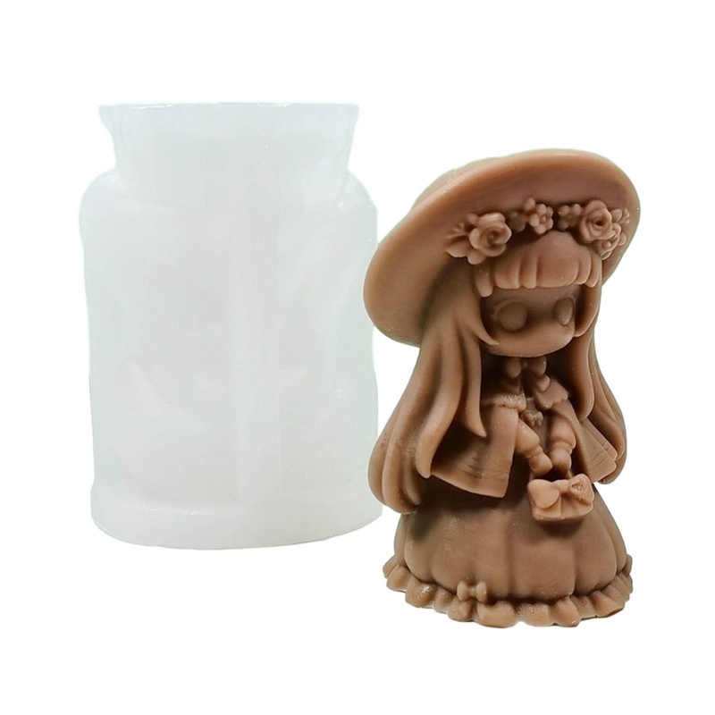 Khuôn Làm Bánh Chất Liệu Silicone Tự Làm Hình Bé Gái 3D Dễ Thương