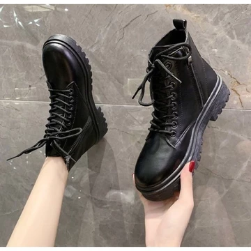 Giày Boots nữ Zuangsuka phong cách Hàn Quốc Bốt nữ da lì đế cao 3cm ZSK MSP boot nữ kéo khóa cạnh dễ mang êm chân