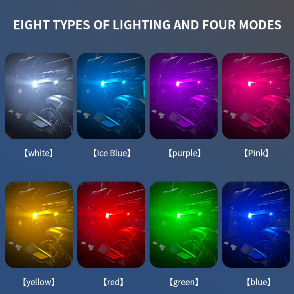 Đèn nhấp nháy RGB điều khiển không dây chống va chạm đa dụng ô tô xe ga