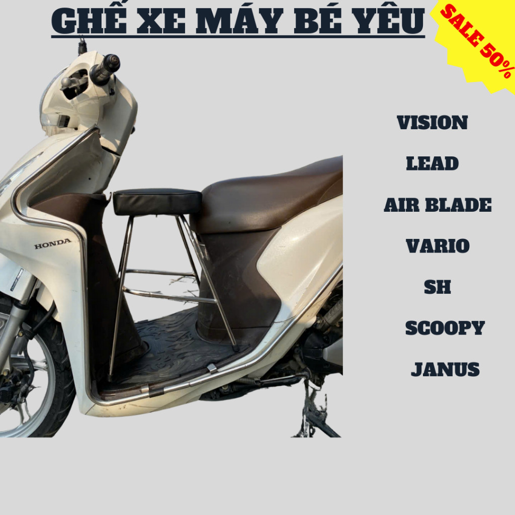 Ghế Ngồi Xe Máy Cho Bé Các Loại Xe Ga Vision,lead,scoopy.Ghế đôn xe máy ...