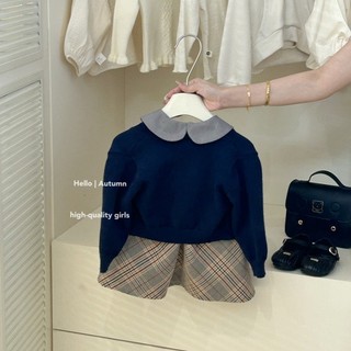 Bộ Đồ Bé Gái Phong Cách Mới Thời Trang Cho Bé Tất Cả Trận Đấu Áo Len Dệt Kim Cardigan Sang Trọng Áo Vest Váy Xuân Thu Hai Mảnh Phù Hợp Với