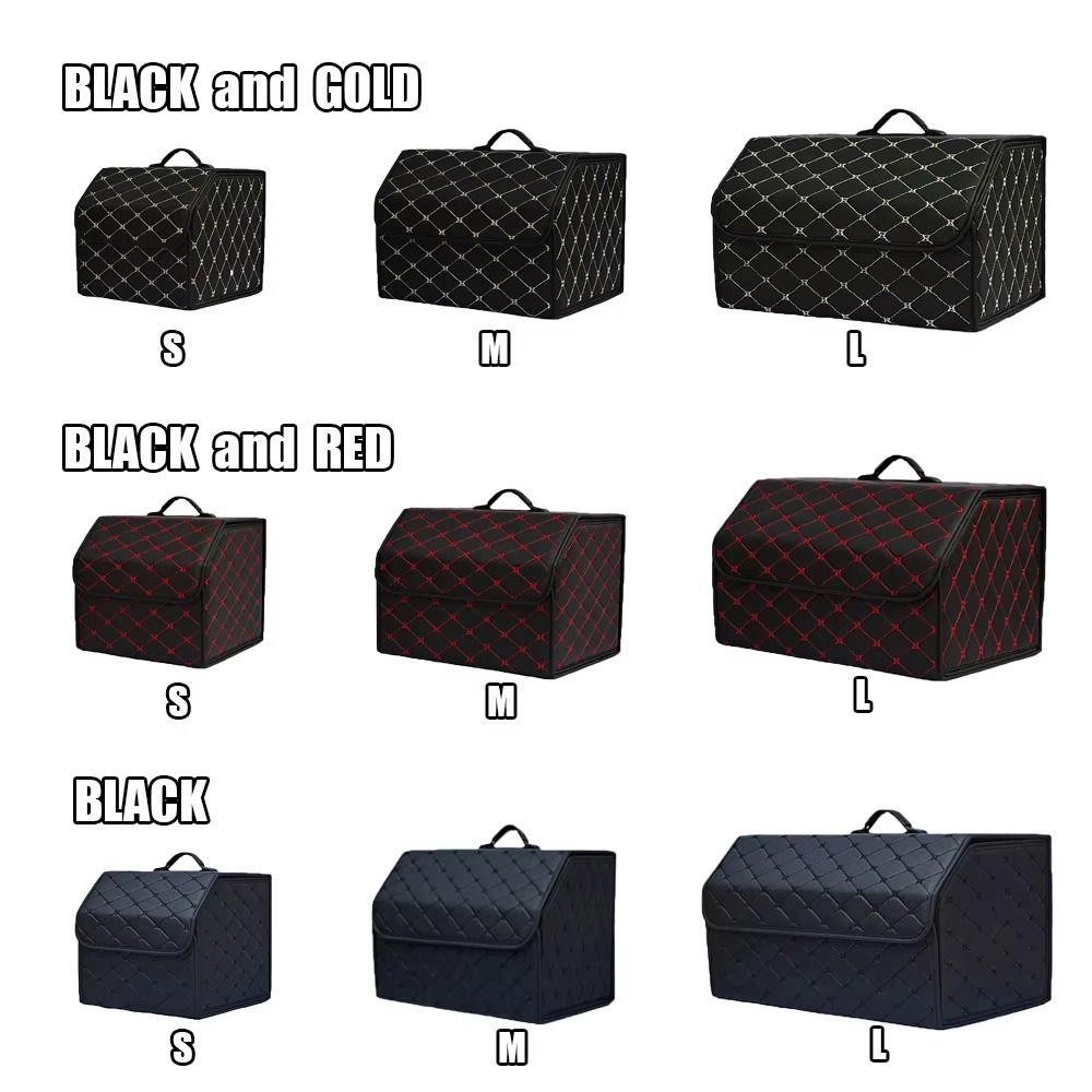 FANIELLAPOWELL 1 Cái Dụng Cụ Đa Năng Tự Động, Dụng Cụ Sắp Xếp Cốp Xe Ô Tô Gấp, S / M / L Da PU Dung Tích Lớn Hộp Bảo Quản Cho Khẩn Cấp