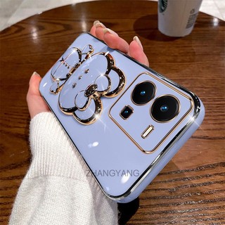 ốp lưng vivo y35 v25 v25 pro Ốp Điện Thoại TPU Silicon Mềm Mạ Điện Gắn Gương Trang Điểm Hình Thỏ 3D Cho vivo y35 v25 v25 pro