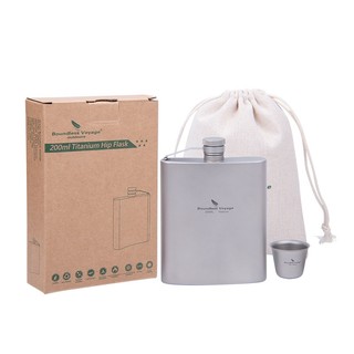 Bình Đựng Rượu Du Lịch 200ml Bằng Titan Kèm Phễu