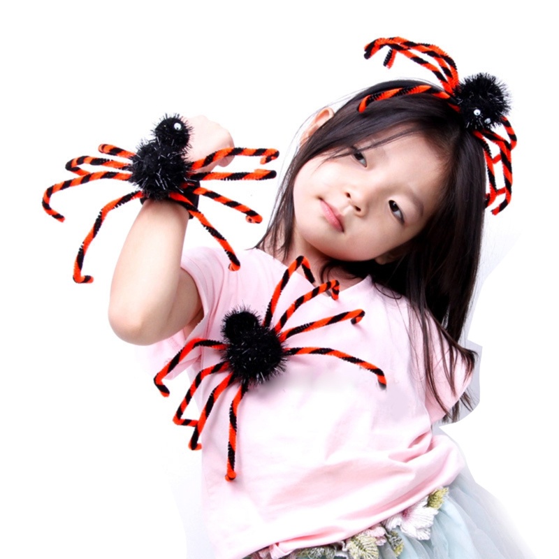 YOI Nhện Hairhoop Ngày Lễ Mũ Chủ Đề Halloween Thổ Cẩm Vòng Tròn Clap Trang Trí Phòng