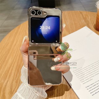 Bao Da Điện Thoại pc Cứng Mạ Điện Dạng Gương Trang Điểm Cho samsung galaxy z flip 5 z flip 4 3 Ốp