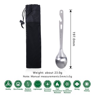 Chuyến đi không giới hạn- Thìa titan có dụng cụ mở nắp chai Cắm trại ngoài trời Flatware Bộ đồ ăn cầm tay siêu nhẹ