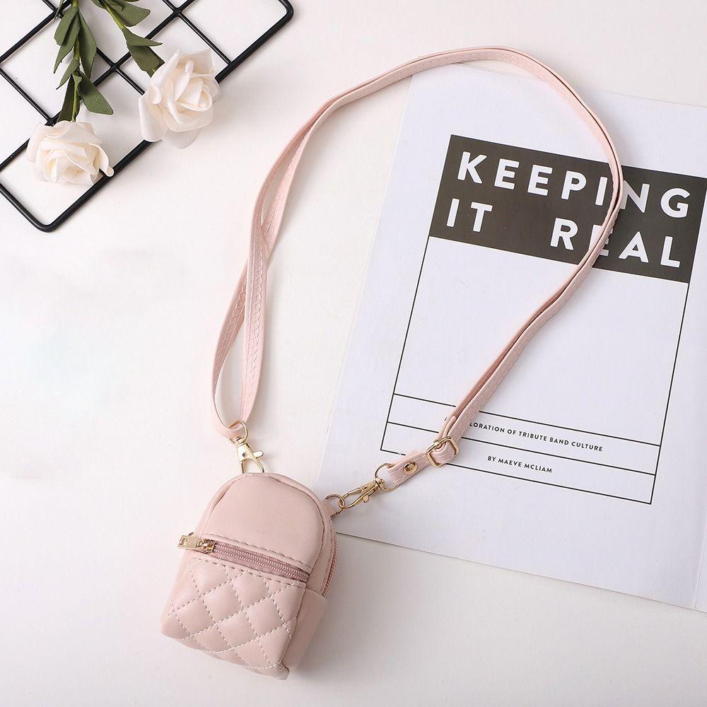 Ví đựng tiền xu JKDESIGN, Túi đeo chéo Mini cầm tay, Túi đeo vai nhẹ bằng da PU màu trơn dành cho nữ