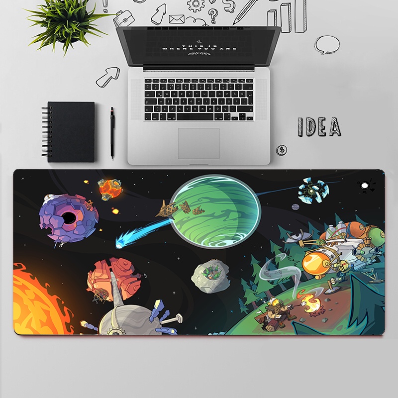 Bên Ngoài Wilds Chơi Game Miếng Lót Không Gian Vũ Trụ Hoạt Hình Mousepad 900x400MM Anime Phụ Kiện Chơi Game Để Bàn Playmats