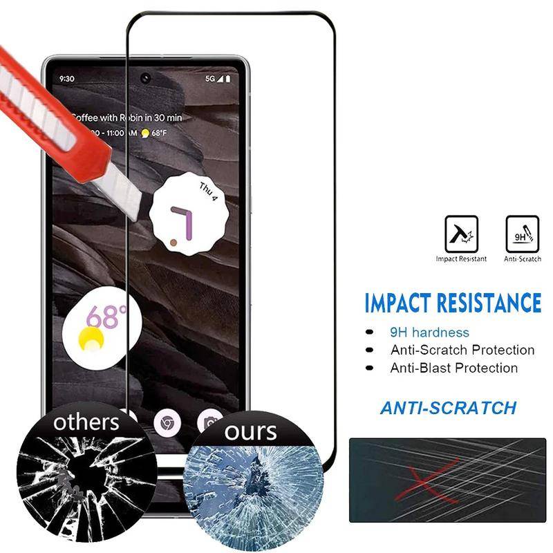 1-3 Chiếc Full Cover 9D HD Kính Cường Lực Cho Google Pixel 8 7 Pro 5a 5G 7a 6a 6 5 Bảo Vệ Màn Hình Điện Thoại Cho Google Pixel 4 3a 3 XL 4a 4G 5G