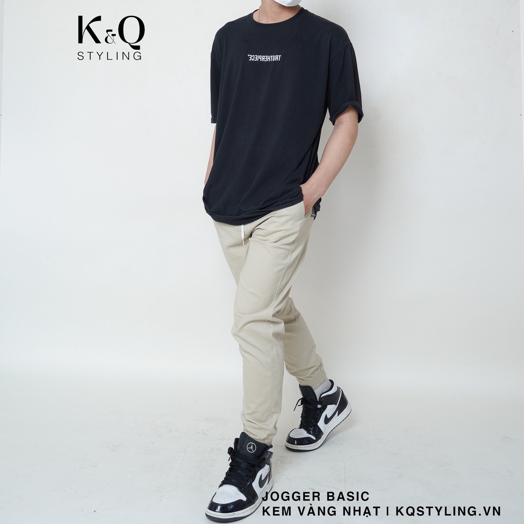 Ảnh Quần jogger kaki co giãn KQSTYLING premium Kem Vàng nhạt 1